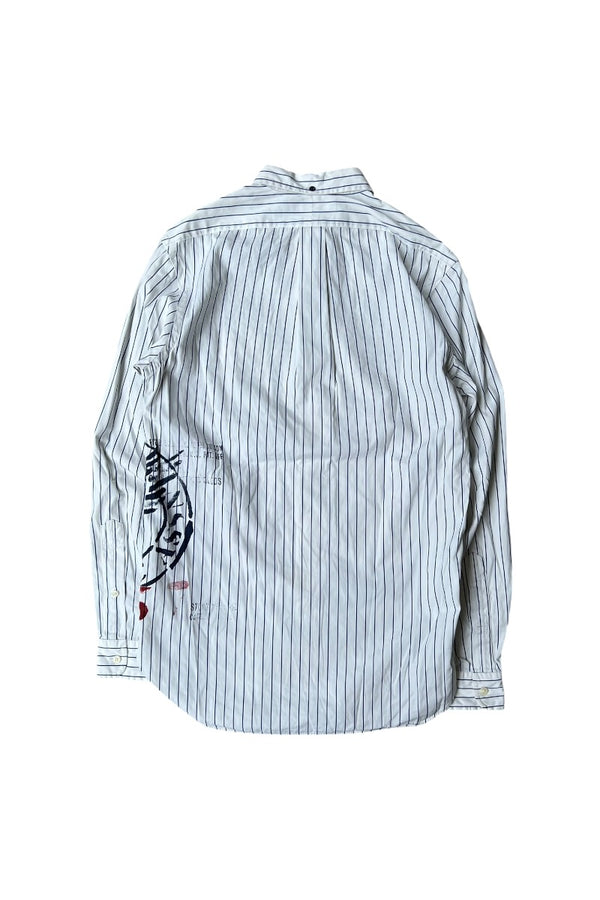 90'S L/S WING FOOT CUSTOM FIT STRIPE SHIRT / STRIPE [SIZE: S USED]