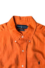 画像をギャラリービューアに読み込む, 90'S LINEN SILK L/S BLAKE SHIRT / ORANGE [SIZE: L USED]
