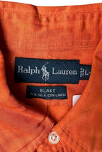 画像をギャラリービューアに読み込む, 90'S LINEN SILK L/S BLAKE SHIRT / ORANGE [SIZE: L USED]
