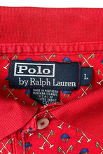 画像をギャラリービューアに読み込む, 90'S S/S PATTERN POLO SHIRT / RED [SIZE: L USED]
