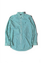 画像をギャラリービューアに読み込む, 90'S YARMOUTH L/S STRIPE SHIRT / GREEN [SIZE: L USED]
