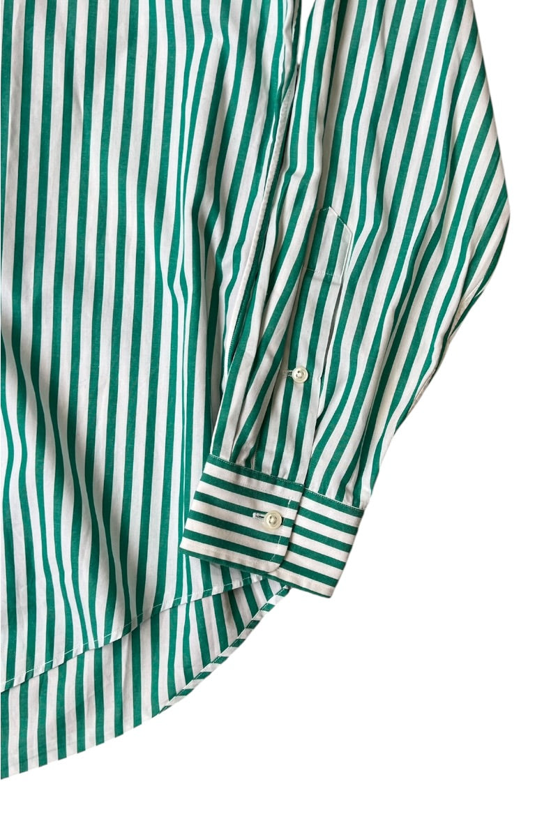 90'S YARMOUTH L/S STRIPE SHIRT / GREEN [SIZE: L USED]