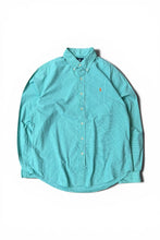 画像をギャラリービューアに読み込む, 90'S CUSTOM FIT L/S CHECK SHIRT / GREEN [SIZE: L USED]
