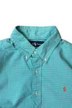 画像をギャラリービューアに読み込む, 90'S CUSTOM FIT L/S CHECK SHIRT / GREEN [SIZE: L USED]
