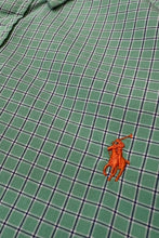 画像をギャラリービューアに読み込む, 90'S CUSTOM FIT L/S CHECK SHIRT / GREEN [SIZE: L USED]
