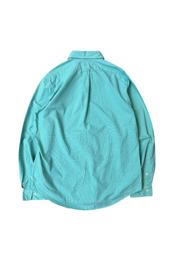 90'S CUSTOM FIT L/S CHECK SHIRT / GREEN [SIZE: L USED]