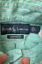画像をギャラリービューアに読み込む, 90'S CUSTOM FIT L/S CHECK SHIRT / GREEN [SIZE: L USED]
