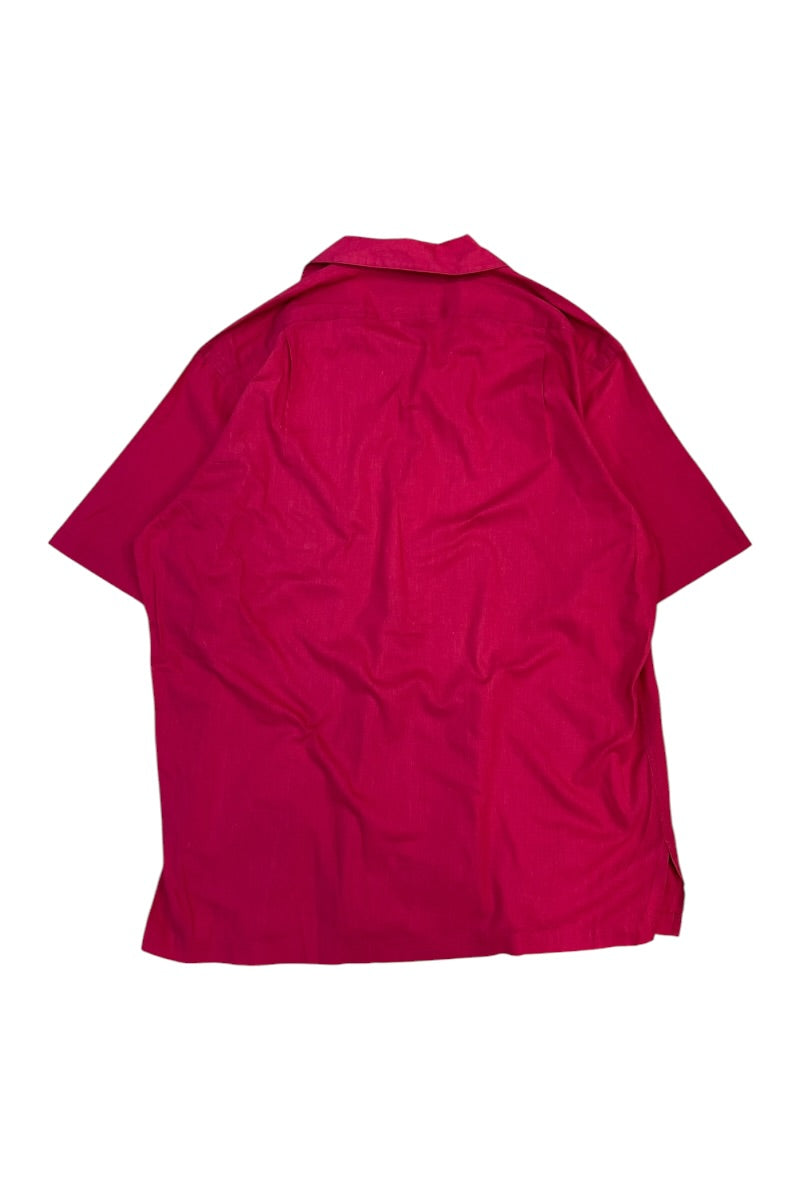 90'S S/S OPEN COLLAR SHIRT / RED [SIZE: M USED]