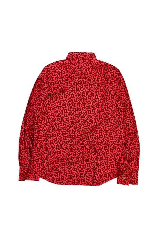 MADE IN ITALY L/S PATTERN SHIRT / RED [SIZE: 50 USED]