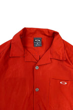 画像をギャラリービューアに読み込む, MADE IN USA Y2K EARLY 00'S S/S SOFWARE OPEN COLLAR SHIRT / ORANGE [SIZE: S USED]
