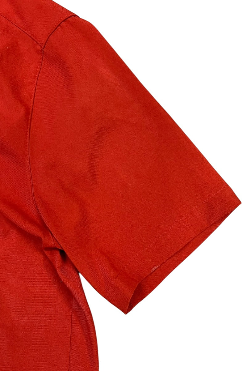 MADE IN USA Y2K EARLY 00'S S/S SOFTWARE OPEN COLLAR SHIRT / ORANGE [SIZE: S USED]