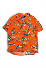画像をギャラリービューアに読み込む, 90'S CLASSIC FIT S/S OPEN COLLAR VISCOSE HAWAIAN SHIRT / ORANGE [SIZE: M USED]
