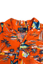 画像をギャラリービューアに読み込む, 90'S CLASSIC FIT S/S OPEN COLLAR VISCOSE HAWAIAN SHIRT / ORANGE [SIZE: M USED]
