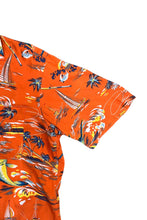 画像をギャラリービューアに読み込む, 90'S CLASSIC FIT S/S OPEN COLLAR VISCOSE HAWAIAN SHIRT / ORANGE [SIZE: M USED]
