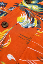 画像をギャラリービューアに読み込む, 90'S CLASSIC FIT S/S OPEN COLLAR VISCOSE HAWAIAN SHIRT / ORANGE [SIZE: M USED]
