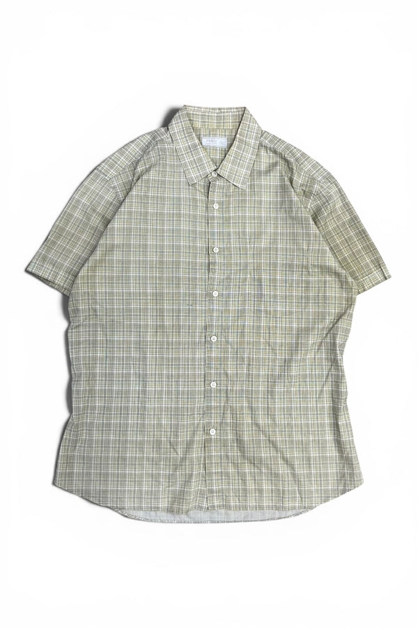 MADE IN ITALY S/S CHECK SHIRT / YELLOW [SIZE: M USED]
