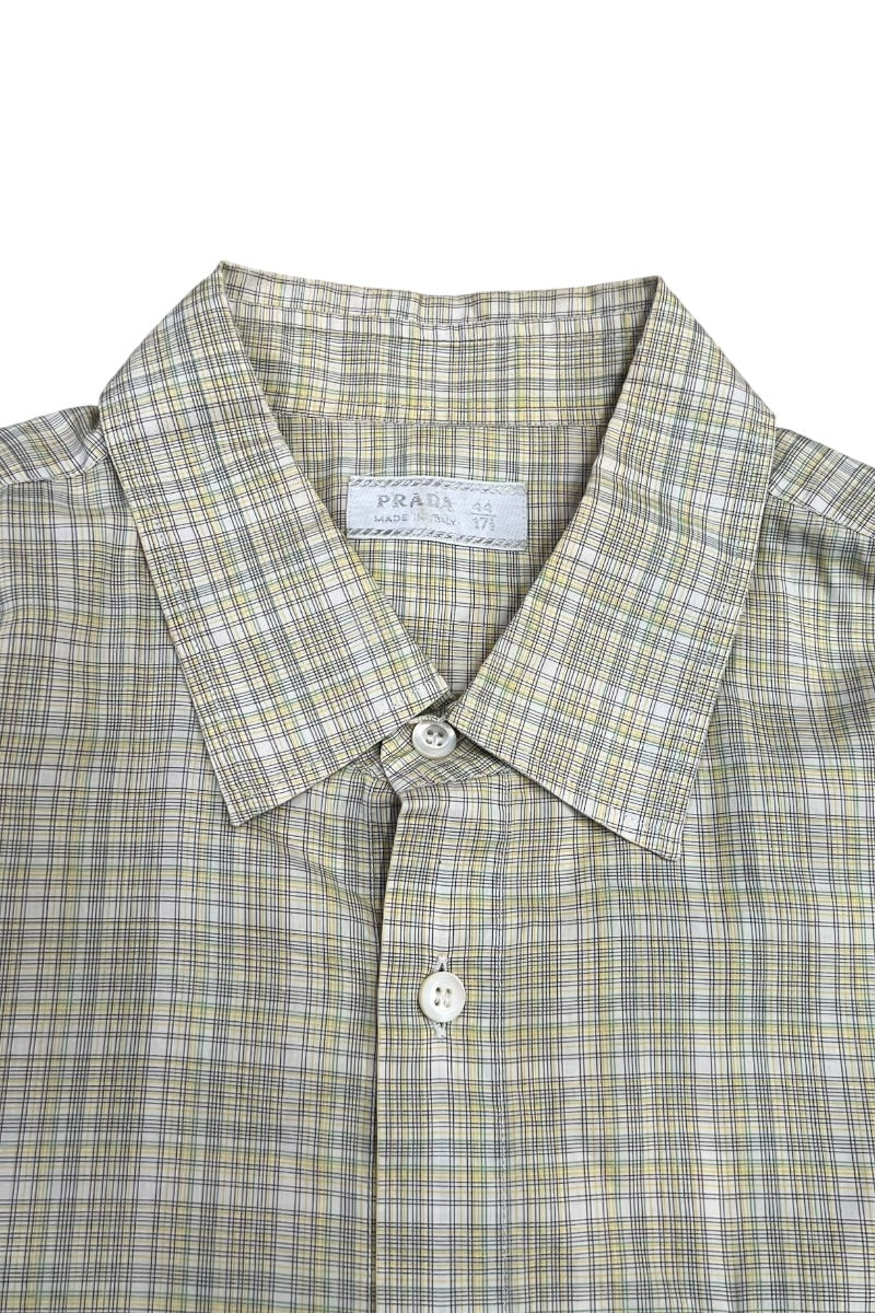 MADE IN ITALY S/S CHECK SHIRT / YELLOW [SIZE: M USED]