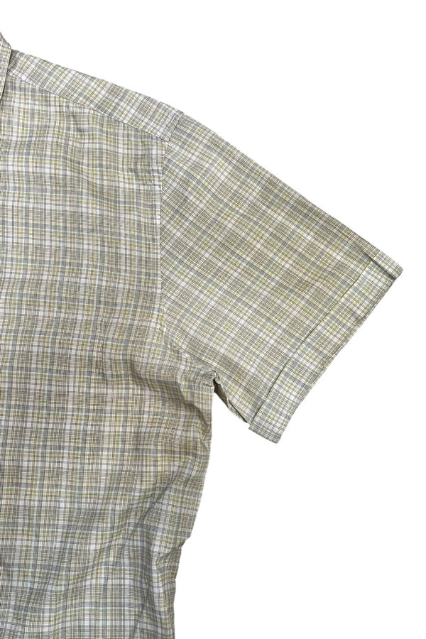 MADE IN ITALY S/S CHECK SHIRT / YELLOW [SIZE: M USED]