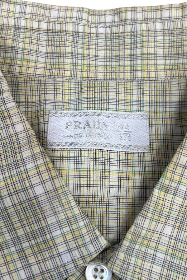 MADE IN ITALY S/S CHECK SHIRT / YELLOW [SIZE: M USED]