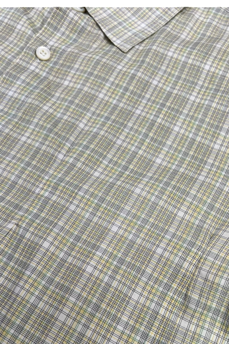MADE IN ITALY S/S CHECK SHIRT / YELLOW [SIZE: M USED]