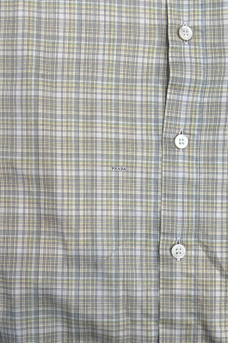 MADE IN ITALY S/S CHECK SHIRT / YELLOW [SIZE: M USED]