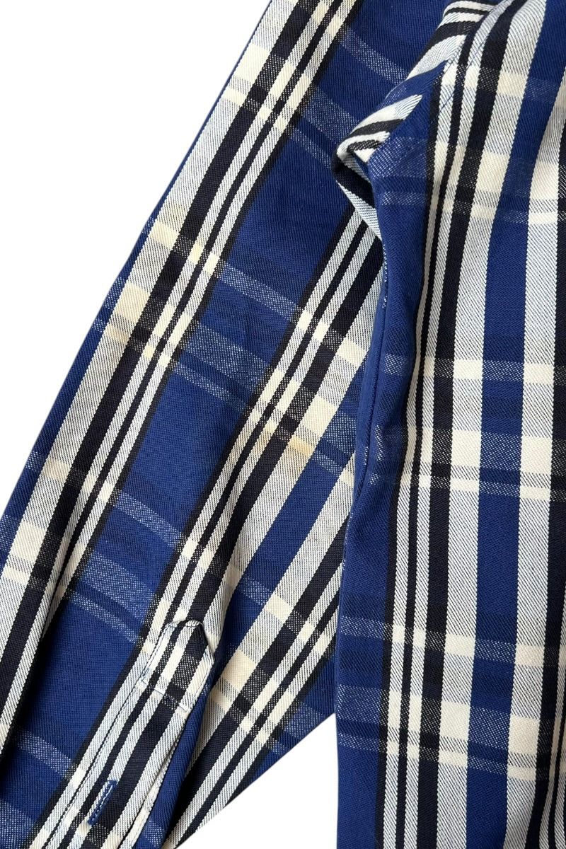 90'S L/S CHECK SHIRT / BLUE [SIZE: M USED]