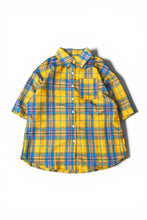 画像をギャラリービューアに読み込む, 90'S S/S POLYESTER CHECK SHIRT / YELLOW [SIZE: S USED]
