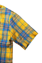 画像をギャラリービューアに読み込む, 90'S S/S POLYESTER CHECK SHIRT / YELLOW [SIZE: S USED]
