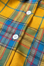 画像をギャラリービューアに読み込む, 90'S S/S POLYESTER CHECK SHIRT / YELLOW [SIZE: S USED]
