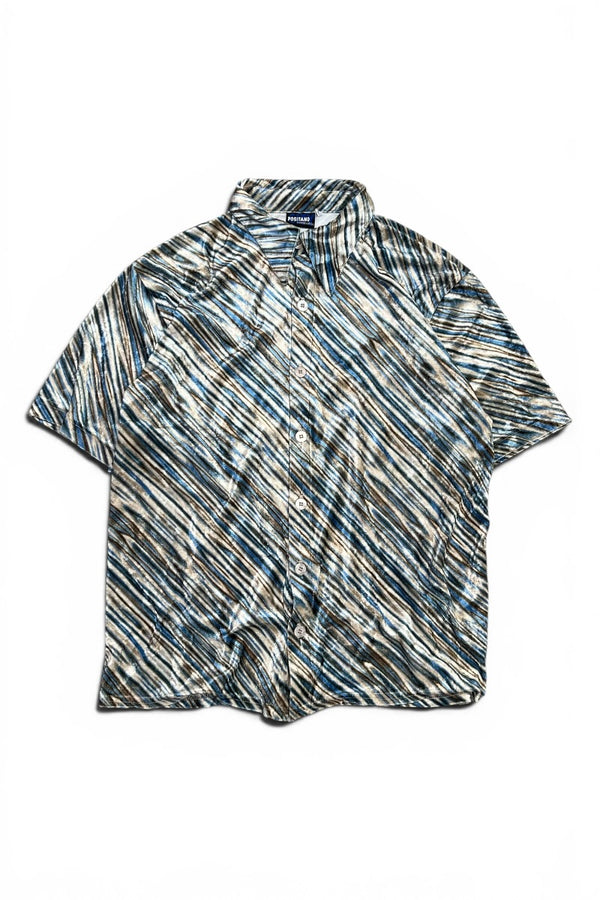 90'S S/S VELOUR SHIRT / PATTERN [SIZE: M USED]