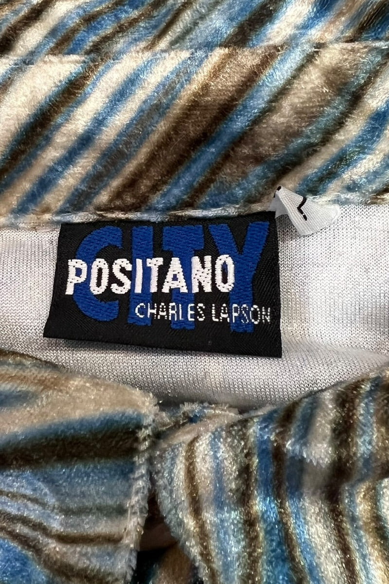 90'S S/S VELOUR SHIRT / PATTERN [SIZE: M USED]