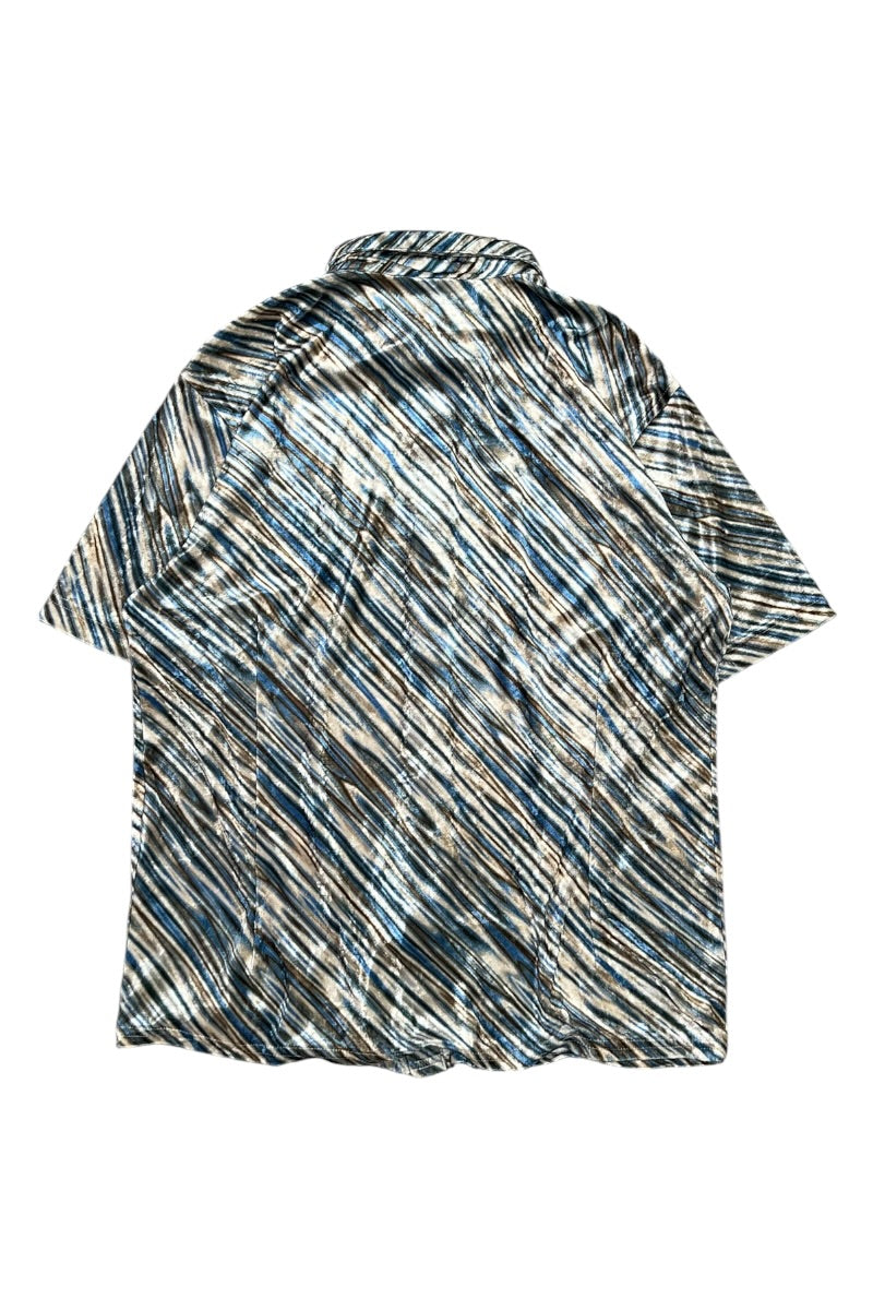90'S S/S VELOUR SHIRT / PATTERN [SIZE: M USED]