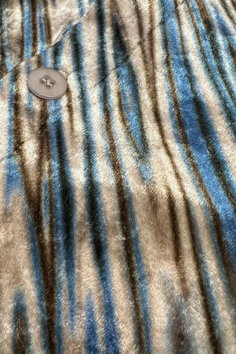 90'S S/S VELOUR SHIRT / PATTERN [SIZE: M USED]