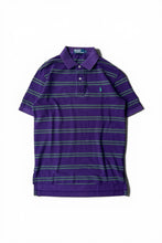 画像をギャラリービューアに読み込む, 90'S S/S BORDER POLO SHIRT / PURPLE [SIZE: S USED]
