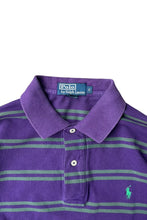 画像をギャラリービューアに読み込む, 90'S S/S BORDER POLO SHIRT / PURPLE [SIZE: S USED]
