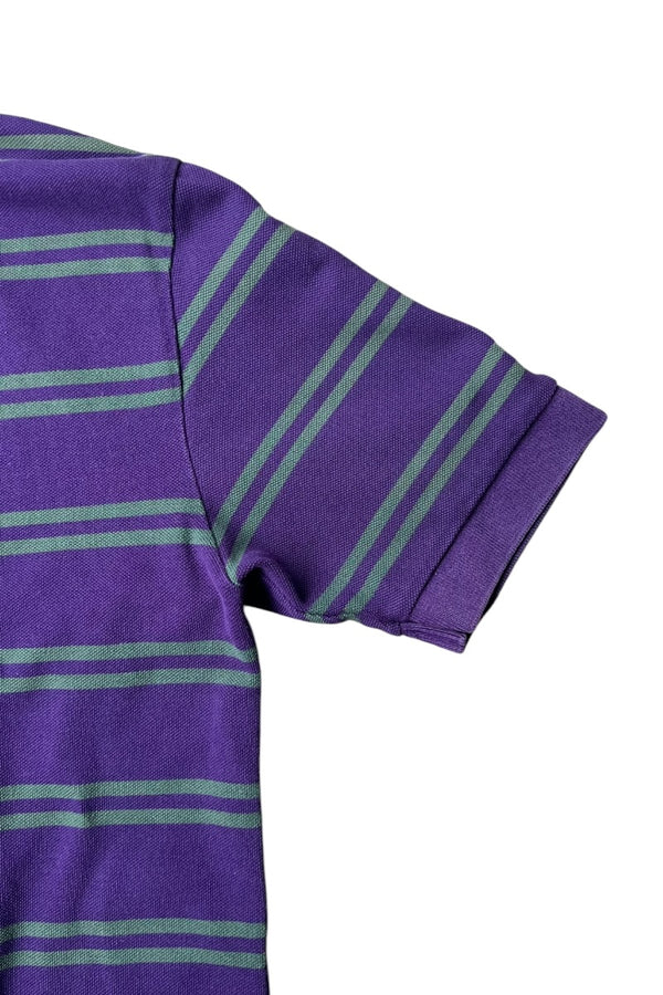 90'S S/S BORDER POLO SHIRT / PURPLE [SIZE: S USED]