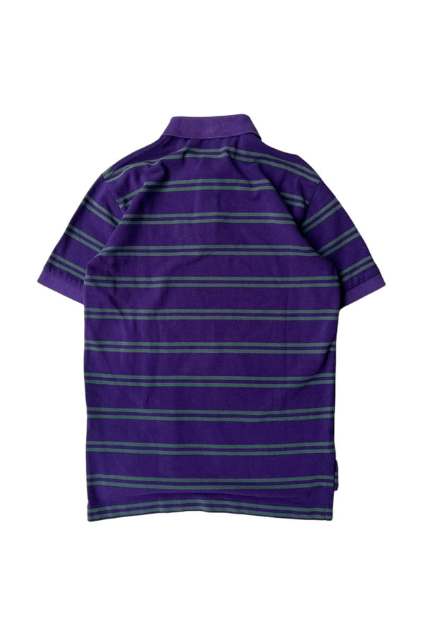90'S S/S BORDER POLO SHIRT / PURPLE [SIZE: S USED]