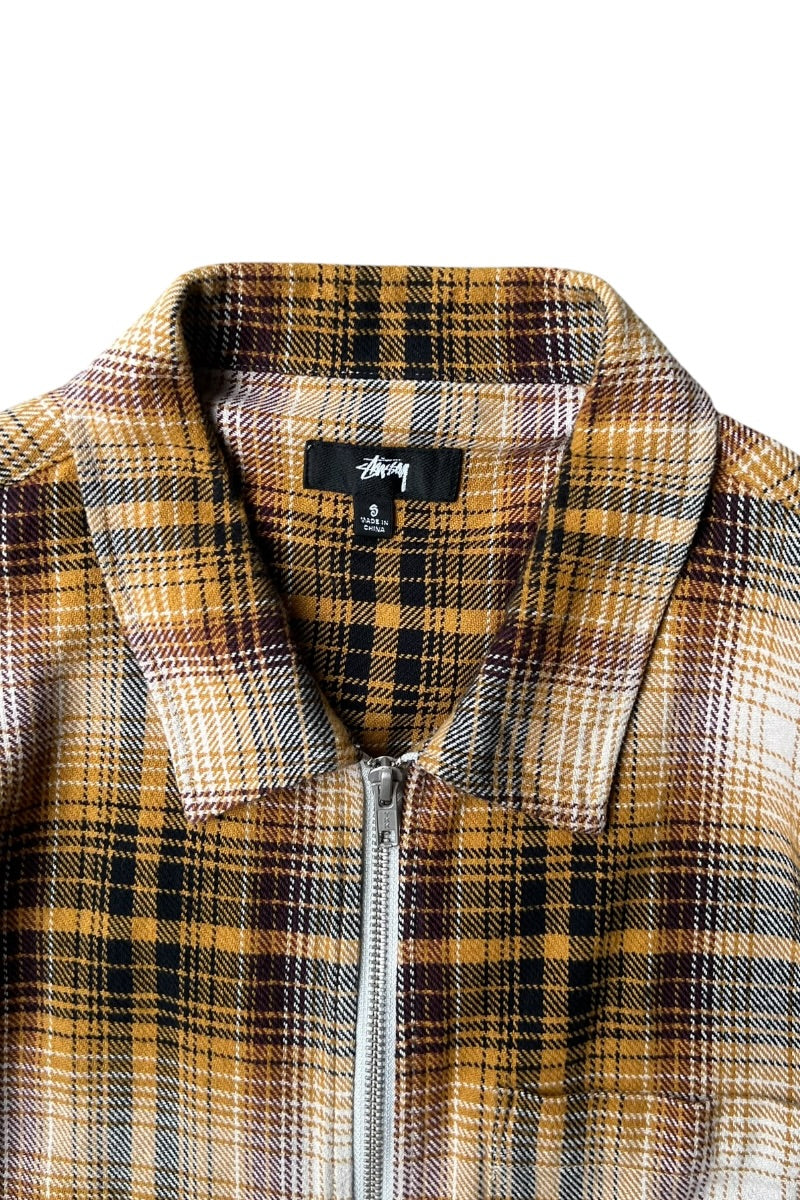 ZIP CHECK SHIRT JACKET / YELLOW [SIZE: S USED]