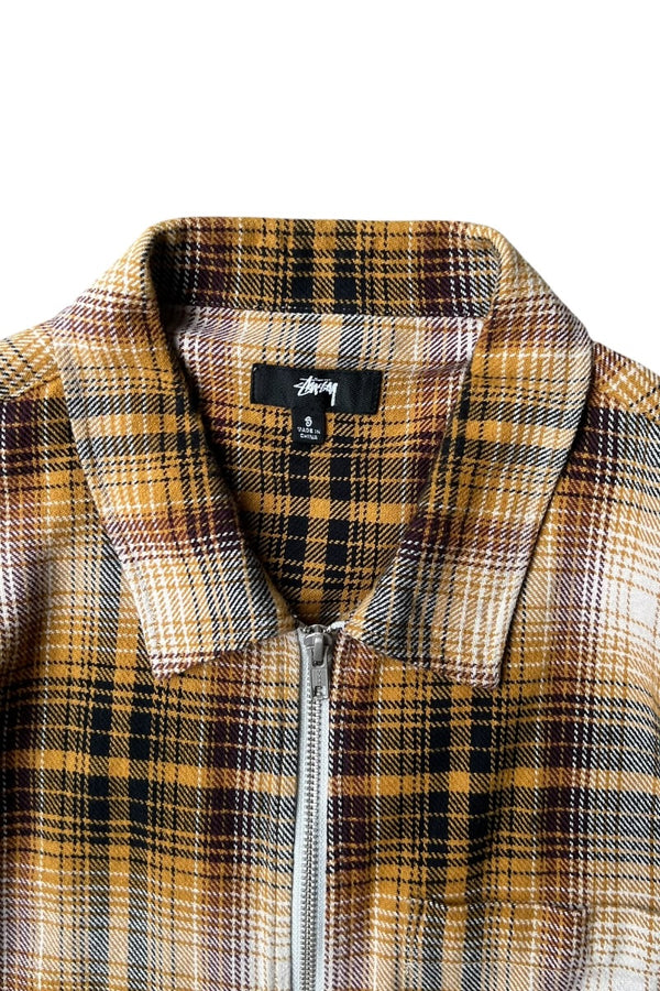 ZIP CHECK SHIRT JACKET / YELLOW [SIZE: S USED]