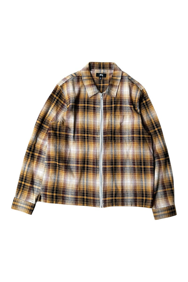 ZIP CHECK SHIRT JACKET / YELLOW [SIZE: S USED]