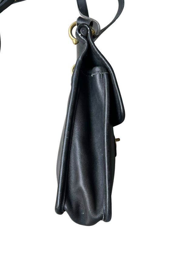 MADE IN USA 80'S LEATHER SMALL SHOULDER BAG / BLACK [사이즈: ONE SIZE USED]