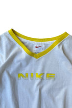 画像をギャラリービューアに読み込む, MADE IN USA 90'S V-NECK RINGER T-SHIRT / WHITE [SIZE: XL USED]
