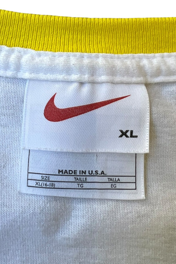 MADE IN USA 90년대 V넥 링거 티셔츠 / 화이트 [SIZE: XL USED]
