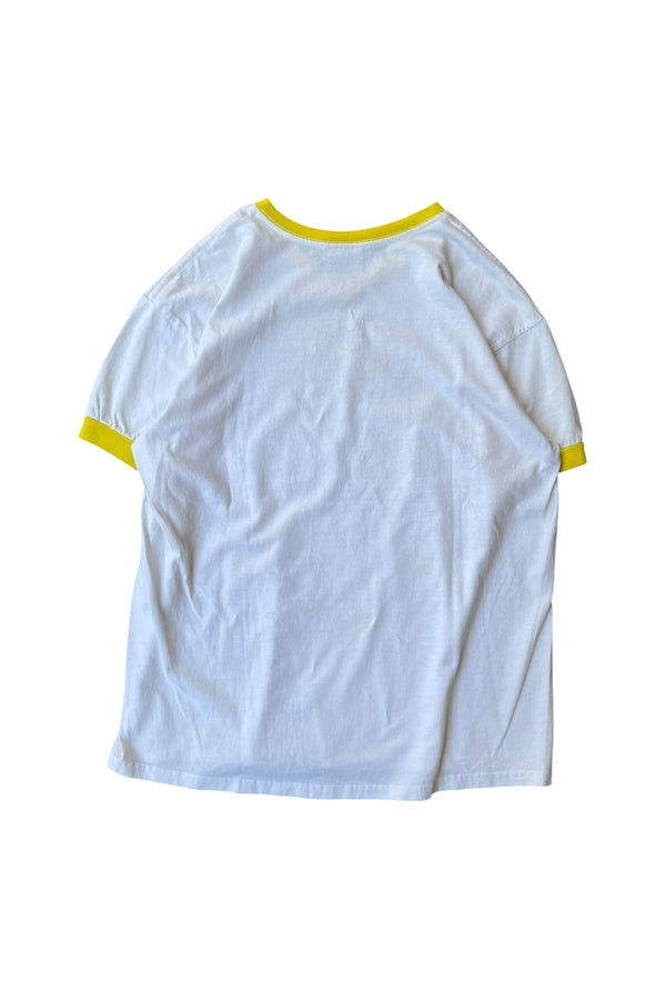 MADE IN USA 90년대 V넥 링거 티셔츠 / 화이트 [SIZE: XL USED]