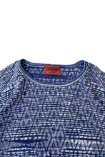 画像をギャラリービューアに読み込む, MADE IN ITALY 90'S S/S KNIT T-SHIRT / BLUE [SIZE: L USED]
