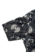 画像をギャラリービューアに読み込む, 90'S CLAYTON S/S CARNIVORUS PLANTS PATTERN LINEN SHIRT / BLACK [SIZE: M USED]
