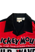 画像をギャラリービューアに読み込む, 90'S S/S MICKEY PATTERN SHIRT / BLACK [SIZE: S USED]
