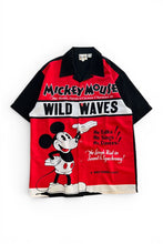 画像をギャラリービューアに読み込む, 90'S S/S MICKEY PATTERN SHIRT / BLACK [SIZE: S USED]
