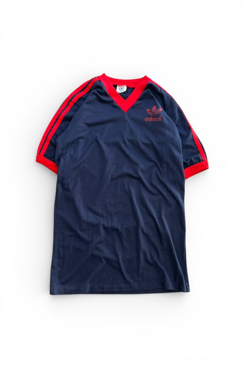 MADE IN USA 80'S V-NECK T-SHIRT / NAVY [SIZE: M USED]