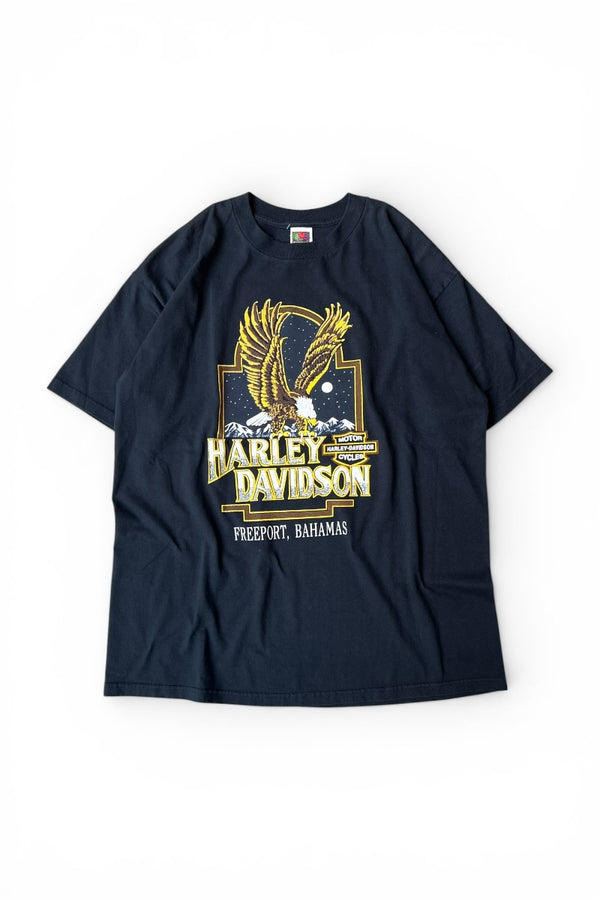 90'S HARLEY DAVIDSON PRINT T-SHIRT / BLACK [SIZE: XL USED]